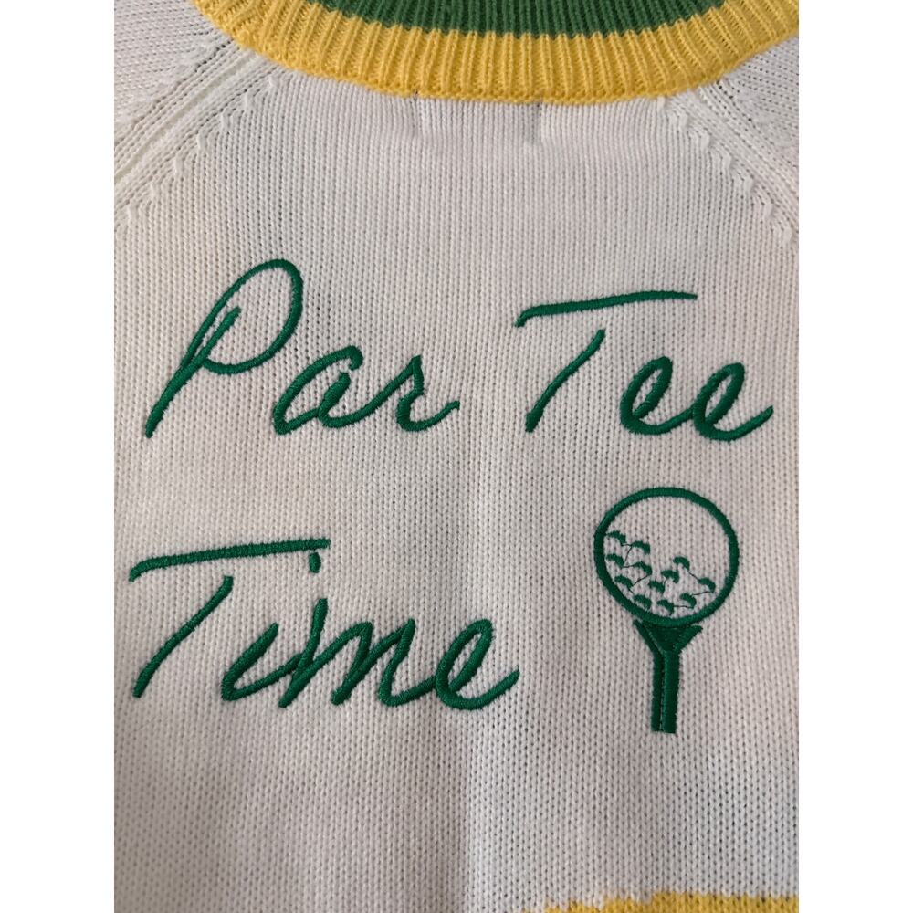 Fate Golf Theme Embroidered Cardigan Sweater Size Large EUC - Picture 8 of 9